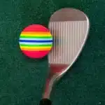 Longridge Multi-coloured Foam Ball set up with a golf club.