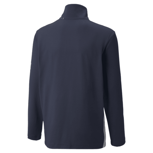 Boys Quarter ZIp in Navy Back.