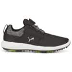 Puma Ignite PWRCAGE BOA Spiked Golf Shoes Youth Black Side Profile.