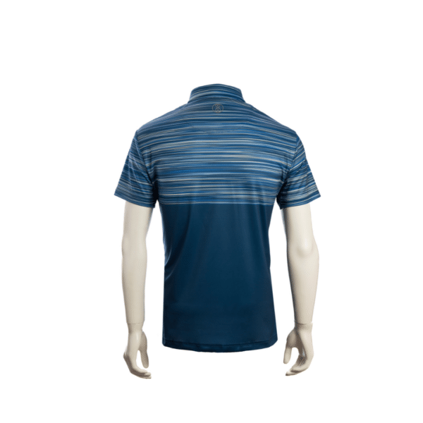 Dunamis Blue & Yellow kids golf polo top. Back