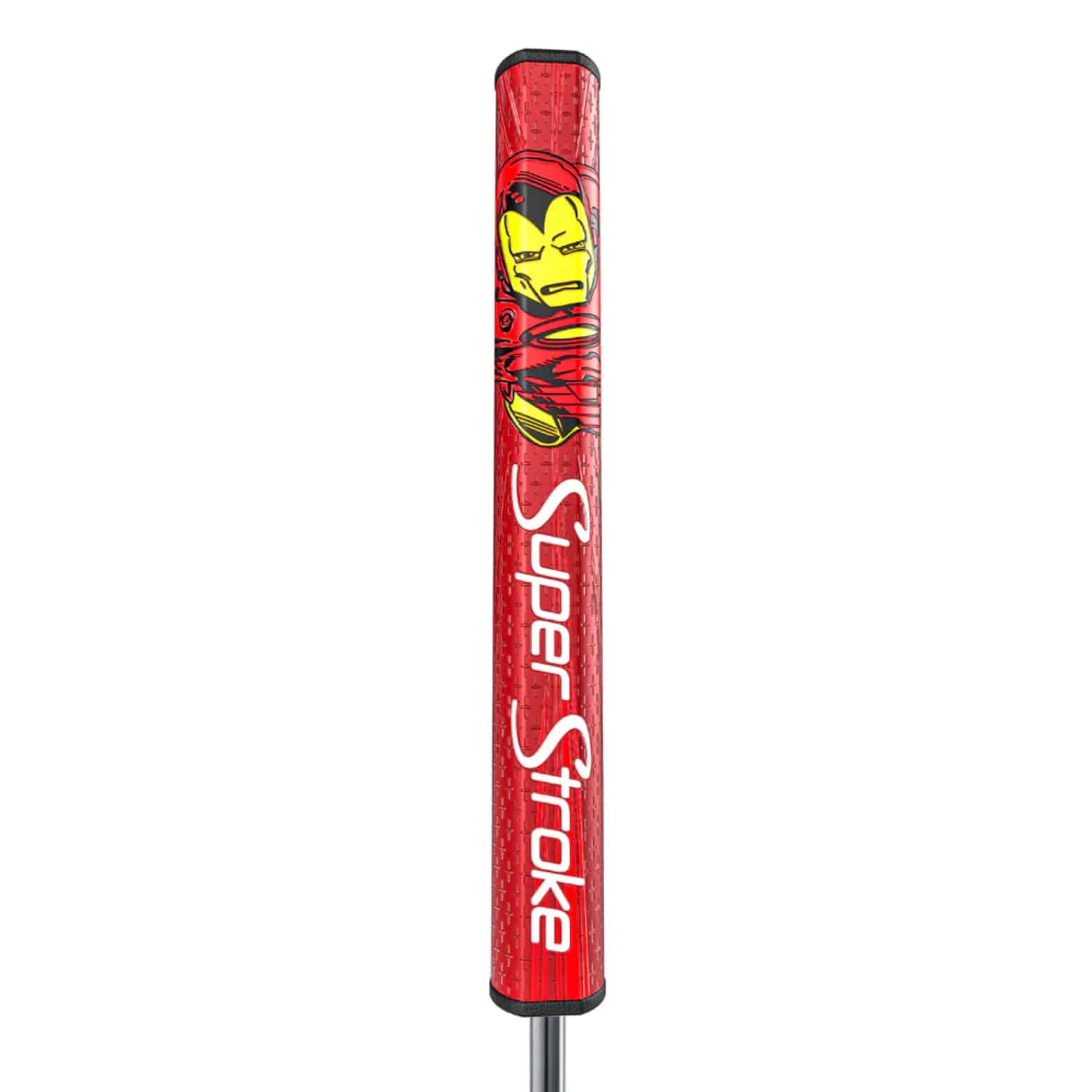 Superstroke Zenergy Tour 2.0 golf grip, with a marvel Iron Man inspired design.