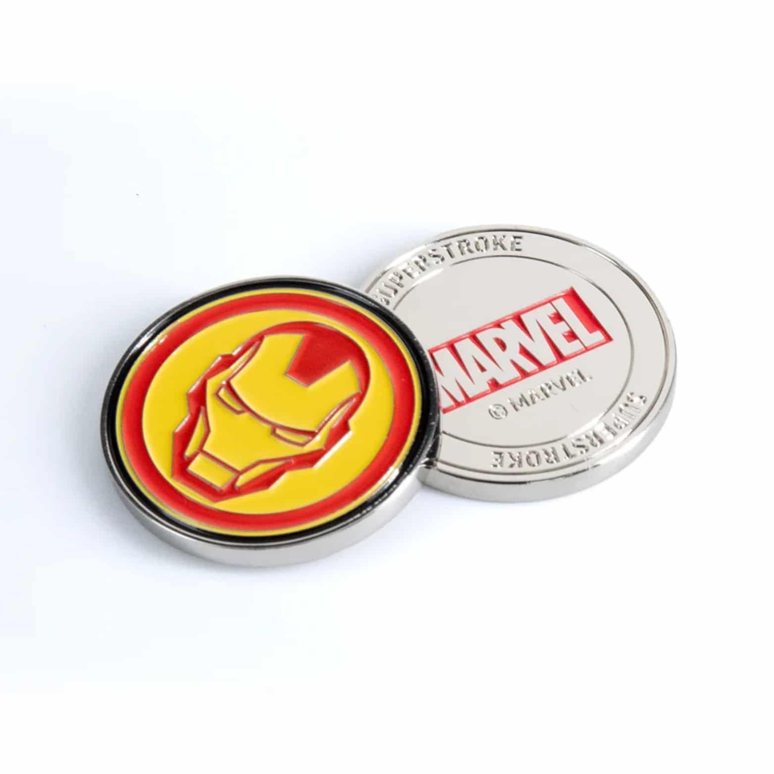 Superstroke marvel Iron Man inspired design golf ball marker