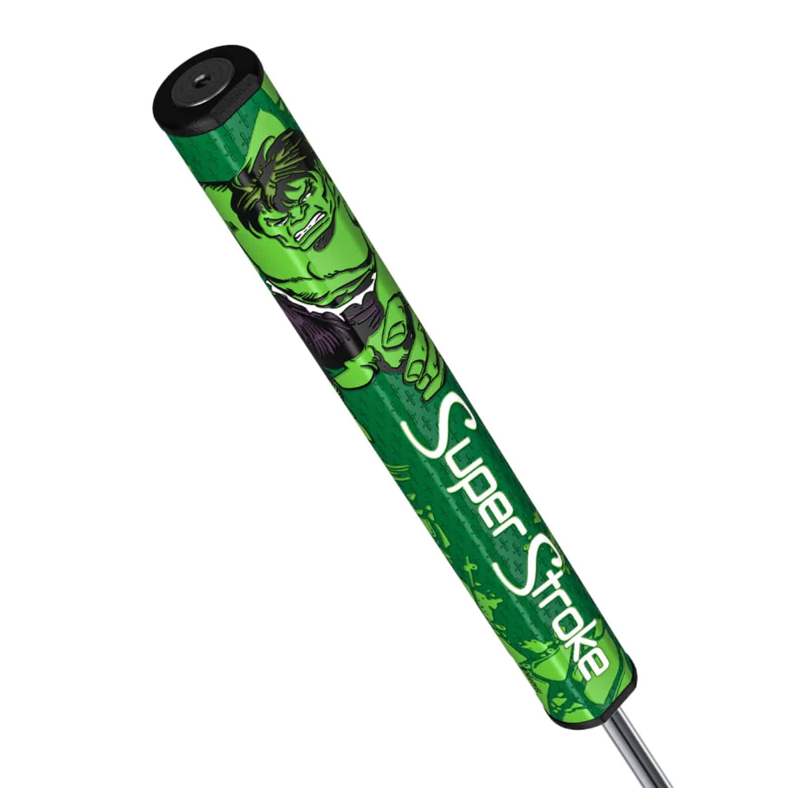 Superstroke Zenergy Tour 2.0 golf grip, with a marvel Hulk inspired design.