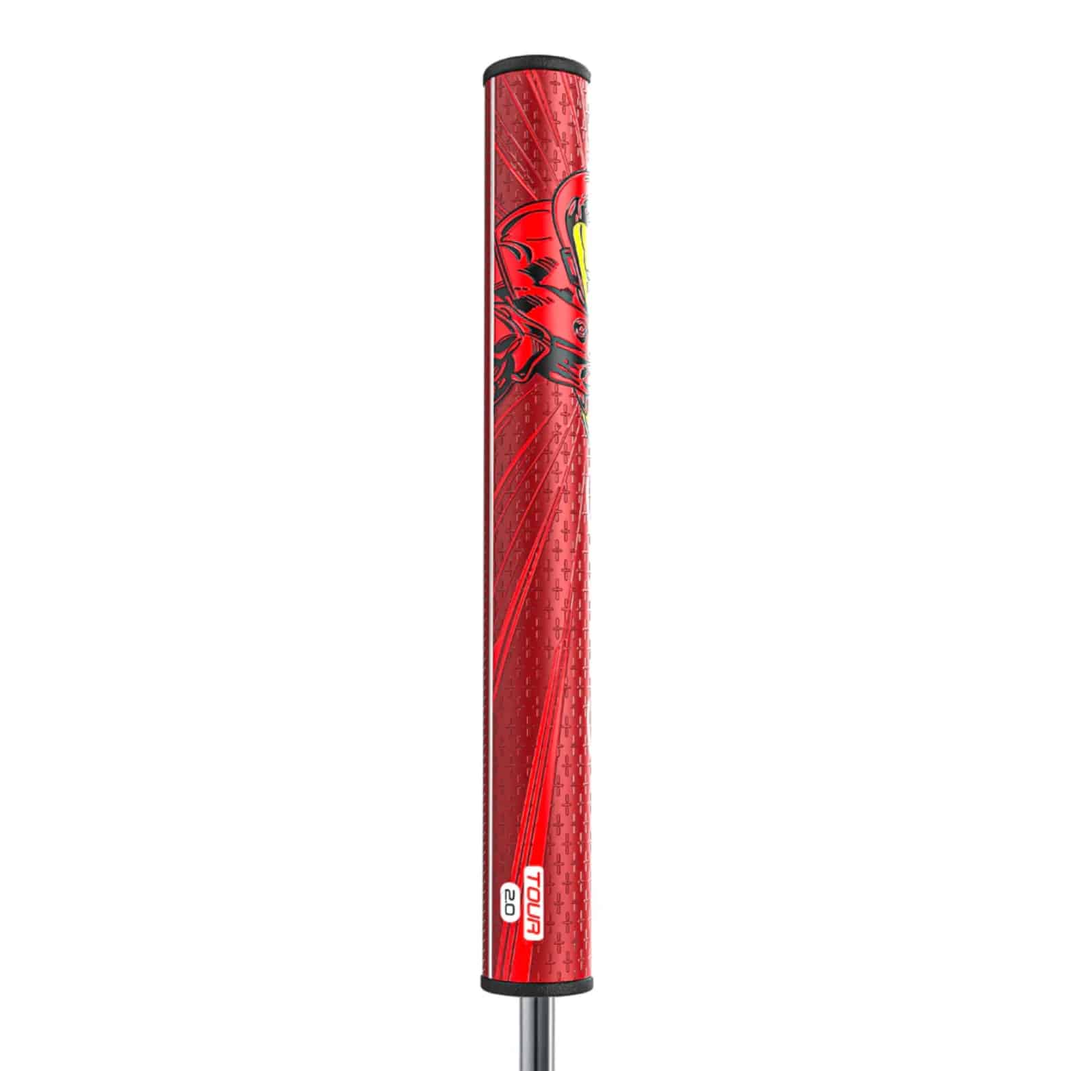 Superstroke Zenergy Tour 2.0 golf grip, with a marvel Iron Man inspired design.