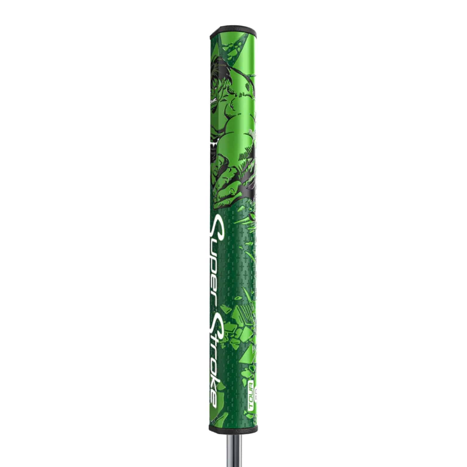 Superstroke Zenergy Tour 2.0 golf grip, with a marvel Hulk inspired design.