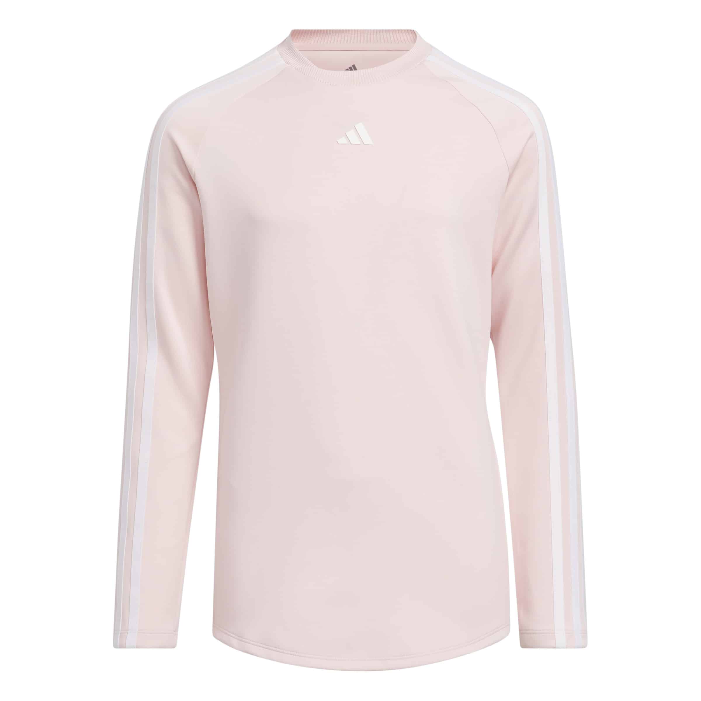 Front view of the Girls Adidas Mock Top in pink.