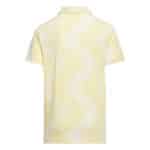 back of the adidas boys yellow herringbone polo shirt.