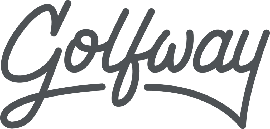Grey Script Logo for Golfway golf brand.