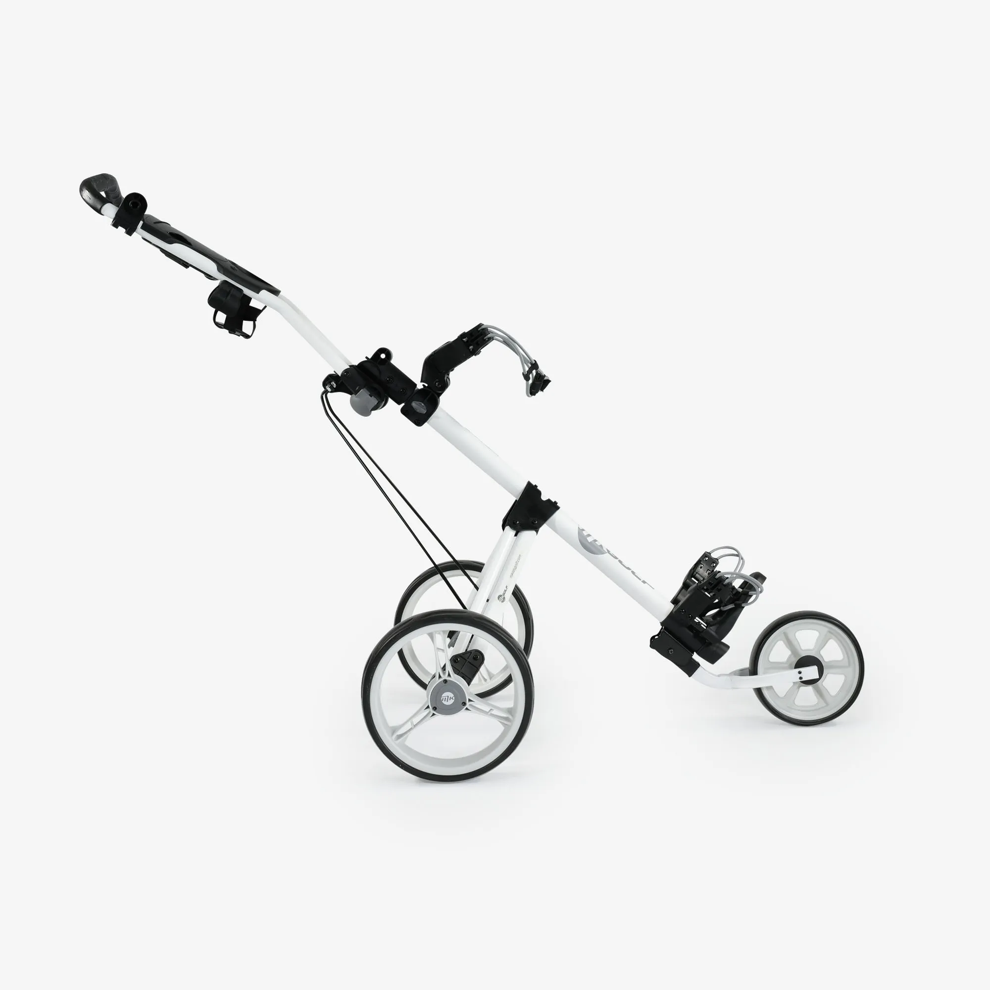 Masters MKids 3 wheel golf trolley in white.
