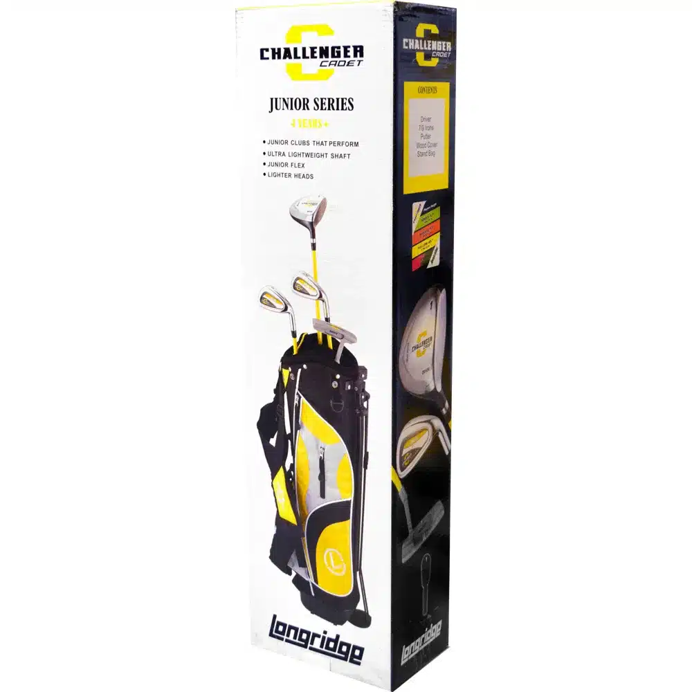 Longridge Challenger junior golf set for children aged 4+ years, including clubs and stand bag